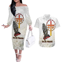 Angola All Souls Day Couples Matching Off The Shoulder Long Sleeve Dress and Hawaiian Shirt Together in Remembrance - Wonder Print Shop