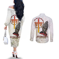 Angola All Souls Day Couples Matching Off The Shoulder Long Sleeve Dress and Long Sleeve Button Shirt Together in Remembrance - Wonder Print Shop