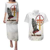 Angola All Souls Day Couples Matching Puletasi and Hawaiian Shirt Together in Remembrance - Wonder Print Shop