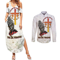 Angola All Souls Day Couples Matching Summer Maxi Dress and Long Sleeve Button Shirt Together in Remembrance - Wonder Print Shop