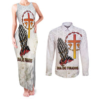 Angola All Souls Day Couples Matching Tank Maxi Dress and Long Sleeve Button Shirt Together in Remembrance - Wonder Print Shop