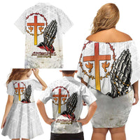 Angola All Souls Day Family Matching Off Shoulder Short Dress and Hawaiian Shirt Together in Remembrance - Wonder Print Shop