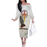 Angola All Souls Day Off The Shoulder Long Sleeve Dress Together in Remembrance - Wonder Print Shop
