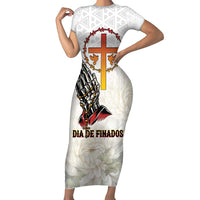 Angola All Souls Day Short Sleeve Bodycon Dress Together in Remembrance - Wonder Print Shop