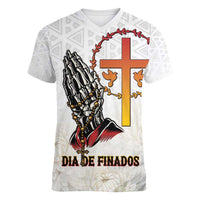 Angola All Souls Day Women V-Neck T-Shirt Together in Remembrance - Wonder Print Shop