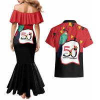 Happy Angola Couples Matching Mermaid Dress and Hawaiian Shirt 50 Years of Independence - Wonder Print Shop