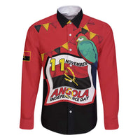 Happy Angola Family Matching Long Sleeve Bodycon Dress and Hawaiian Shirt 50 Years of Independence - Wonder Print Shop