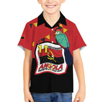 Happy Angola Family Matching Off Shoulder Maxi Dress and Hawaiian Shirt 50 Years of Independence - Wonder Print Shop