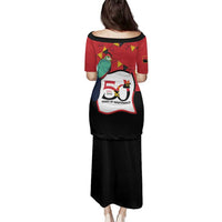 Happy Angola Family Matching Puletasi and Hawaiian Shirt 50 Years of Independence - Wonder Print Shop