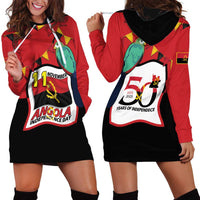 Happy Angola Hoodie Dress 50 Years of Independence - Wonder Print Shop
