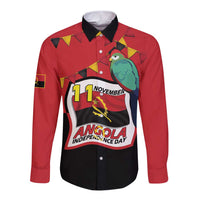Happy Angola Long Sleeve Button Shirt 50 Years of Independence - Wonder Print Shop