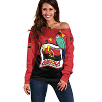 Happy Angola Off Shoulder Sweater 50 Years of Independence - Wonder Print Shop
