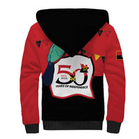 Happy Angola Sherpa Hoodie 50 Years of Independence - Wonder Print Shop