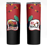 Happy Angola Skinny Tumbler 50 Years of Independence - Wonder Print Shop