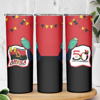 Happy Angola Skinny Tumbler 50 Years of Independence - Wonder Print Shop