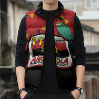 Happy Angola Sleeveless Puffer Jacket 50 Years of Independence - Wonder Print Shop