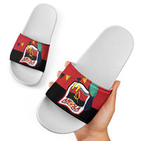 Happy Angola Slide Sandals 50 Years of Independence - Wonder Print Shop