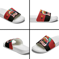Happy Angola Slide Sandals 50 Years of Independence - Wonder Print Shop