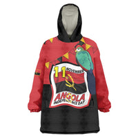 Happy Angola Wearable Blanket Hoodie 50 Years of Independence - Wonder Print Shop