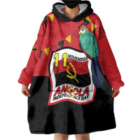 Happy Angola Wearable Blanket Hoodie 50 Years of Independence - Wonder Print Shop