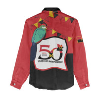 Happy Angola Women Casual Shirt 50 Years of Independence - Wonder Print Shop