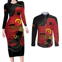 Personalized Angola Independence Day Couples Matching Long Sleeve Bodycon Dress and Long Sleeve Button Shirt Virtue Is Stronger When United - Wonder Print Shop