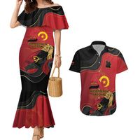Personalized Angola Independence Day Couples Matching Mermaid Dress and Hawaiian Shirt Virtue Is Stronger When United - Wonder Print Shop