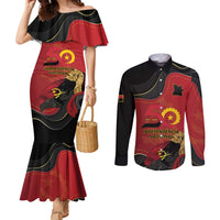 Personalized Angola Independence Day Couples Matching Mermaid Dress and Long Sleeve Button Shirt Virtue Is Stronger When United - Wonder Print Shop
