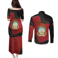 Personalized Angola Independence Day Couples Matching Puletasi and Long Sleeve Button Shirt Virtue Is Stronger When United - Wonder Print Shop
