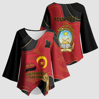 Personalized Angola Independence Day Kimono Sleeve Blouse Virtue Is Stronger When United - Wonder Print Shop