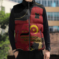 Personalized Angola Independence Day Sleeveless Puffer Jacket Virtue Is Stronger When United - Wonder Print Shop