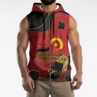 Personalized Angola Independence Day Sleeveless Zip Hoodie Virtue Is Stronger When United - Wonder Print Shop