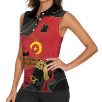 Personalized Angola Independence Day Women Sleeveless Polo Shirt Virtue Is Stronger When United - Wonder Print Shop