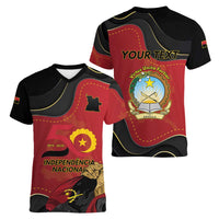 Personalized Angola Independence Day Women V-Neck T-Shirt Virtue Is Stronger When United - Wonder Print Shop