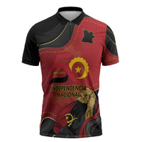 Personalized Angola Independence Day Zipper Polo Shirt Virtue Is Stronger When United - Wonder Print Shop
