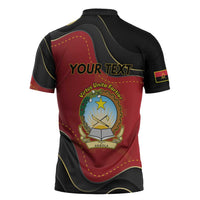 Personalized Angola Independence Day Zipper Polo Shirt Virtue Is Stronger When United - Wonder Print Shop