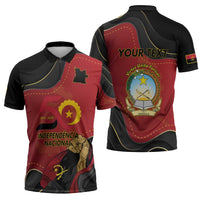 Personalized Angola Independence Day Zipper Polo Shirt Virtue Is Stronger When United - Wonder Print Shop