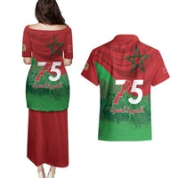 Morocco Green March Day Couples Matching Puletasi and Hawaiian Shirt One People - One Nation - Wonder Print Shop