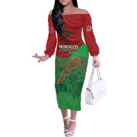 Morocco Green March Day Family Matching Off The Shoulder Long Sleeve Dress and Hawaiian Shirt One People - One Nation - Wonder Print Shop