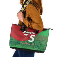 Morocco Green March Day Leather Tote Bag One People - One Nation - Wonder Print Shop