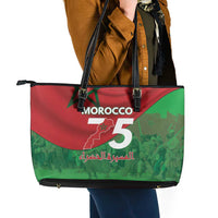 Morocco Green March Day Leather Tote Bag One People - One Nation - Wonder Print Shop
