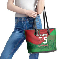 Morocco Green March Day Leather Tote Bag One People - One Nation - Wonder Print Shop