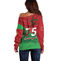 Morocco Green March Day Off Shoulder Sweater One People - One Nation - Wonder Print Shop