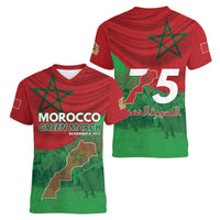 Morocco Green March Day Women V-Neck T-Shirt One People - One Nation - Wonder Print Shop