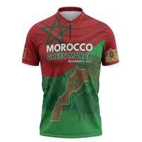 Morocco Green March Day Zipper Polo Shirt One People - One Nation - Wonder Print Shop