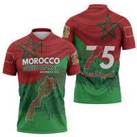 Morocco Green March Day Zipper Polo Shirt One People - One Nation - Wonder Print Shop
