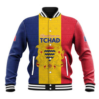 Personalized Chad Baseball Jacket Coat Of Arms - Flag Style - Wonder Print Shop