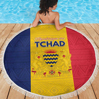 Chad Beach Blanket Coat Of Arms - Flag Style - Wonder Print Shop
