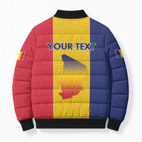 Personalized Chad Bomber Puffer Jacket Coat Of Arms - Flag Style - Wonder Print Shop