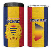 Personalized Chad 4 in 1 Can Cooler Tumbler Coat Of Arms - Flag Style - Wonder Print Shop